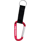 Aluminum Carabiner Key Ring with Woven Strap, Large - RED - Front