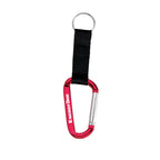 Aluminum Carabiner Key Ring with Woven Strap, Large - RED - Photo