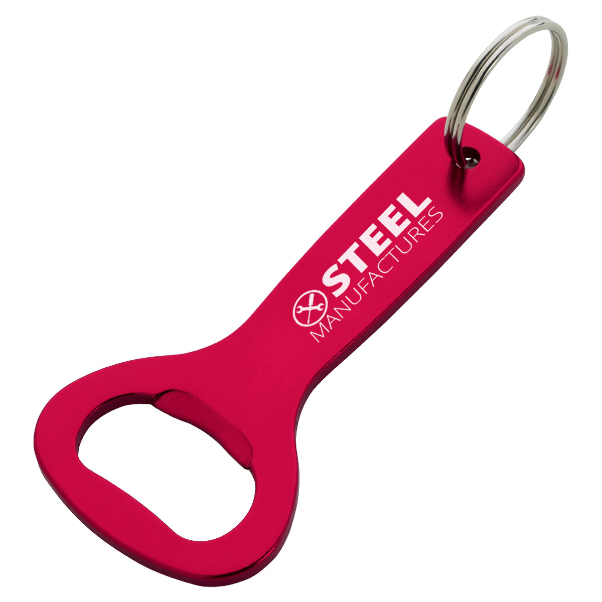 Aluminum Key Ring with Bottle Opener - Red - Laser