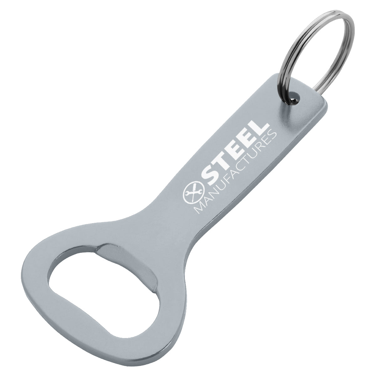 Aluminum Key Ring with Bottle Opener - Silver - Laser