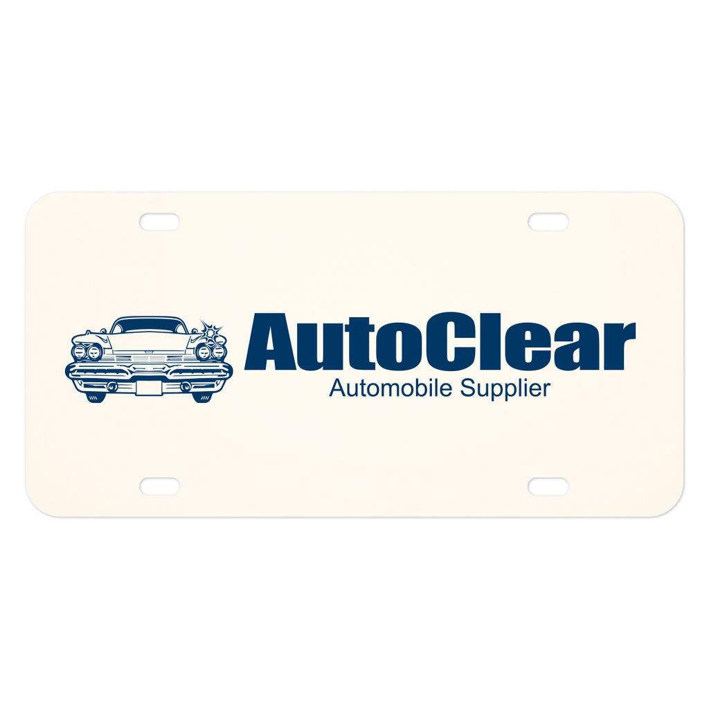Aluminum License Plate - White - Silk Screen