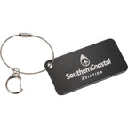 Aluminum Luggage Tag with Twist Wire Loop - Black - Front