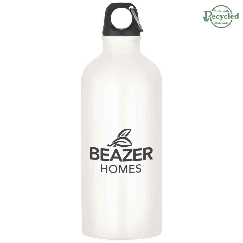 Aluminum Tundra Bike Bottle, 20 oz - White - Silk Screen