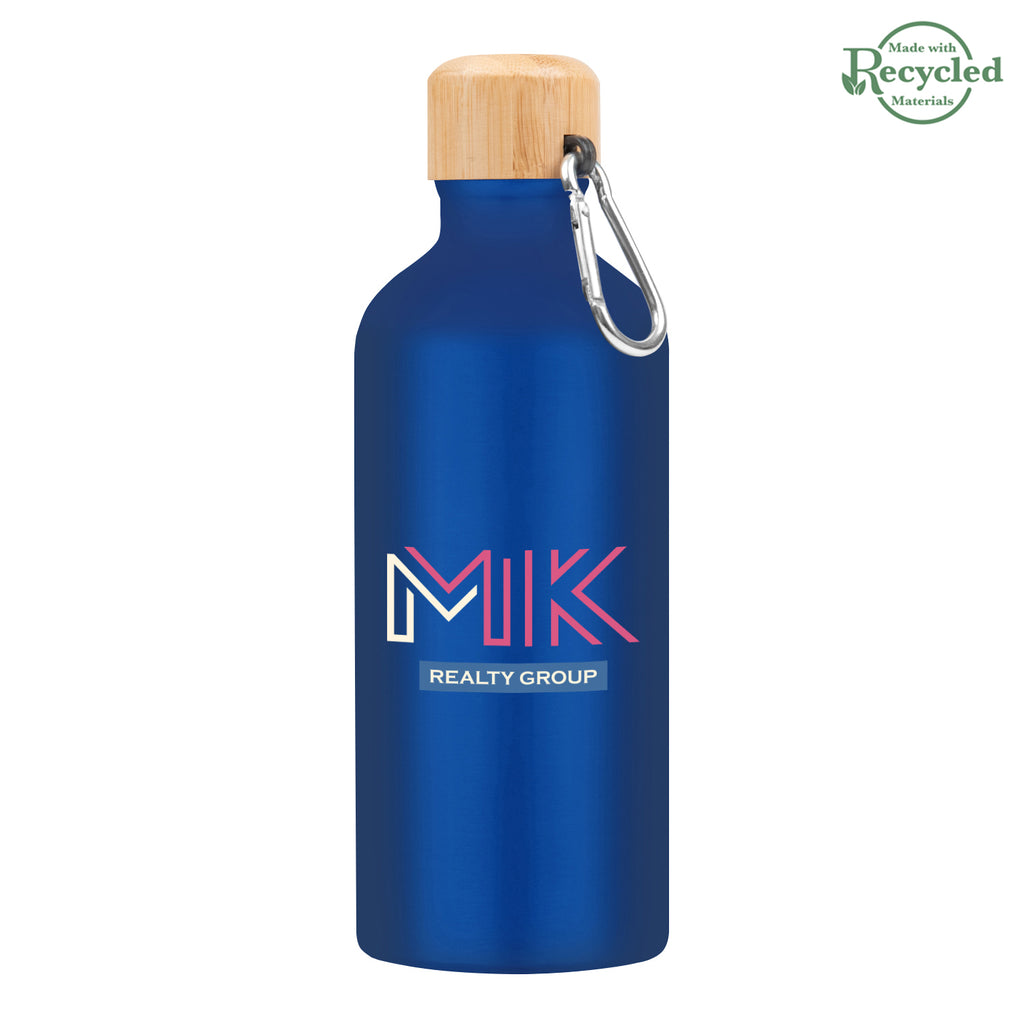 Aluminum Tundra Bike Bottle with Bamboo Lid, 20 oz - Blue - Colorbrite
