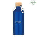 Aluminum Tundra Bike Bottle with Bamboo Lid, 20 oz - Blue - Laser Engraving