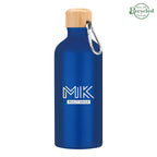 Aluminum Tundra Bike Bottle with Bamboo Lid, 20 oz - Blue - Silk Screen