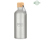 Aluminum Tundra Bike Bottle with Bamboo Lid, 20 oz - Silver - Laser Engraving