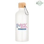 Aluminum Tundra Bike Bottle with Bamboo Lid, 20 oz - White - Colorbrite