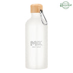 Aluminum Tundra Bike Bottle with Bamboo Lid, 20 oz - White - Laser Engraving