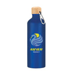 Aluminum Tundra Bike Bottle with Bamboo Lid, 25 oz - Blue - Colorbrite