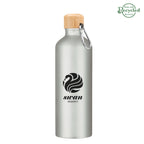 Aluminum Tundra Bike Bottle with Bamboo Lid, 25 oz - Silver - Silk Screen
