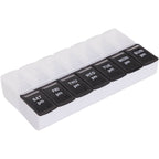 AM and PM Pill Case in Recycled Plastic, 14 Compartments - Black and Clear - Right Side 3