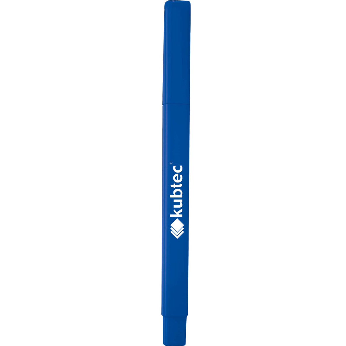 Ambassador Capped Ballpoint Pen with Square Barrel Full Color - Blue - Front