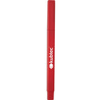 Ambassador Capped Ballpoint Pen with Square Barrel Full Color - Red - Front