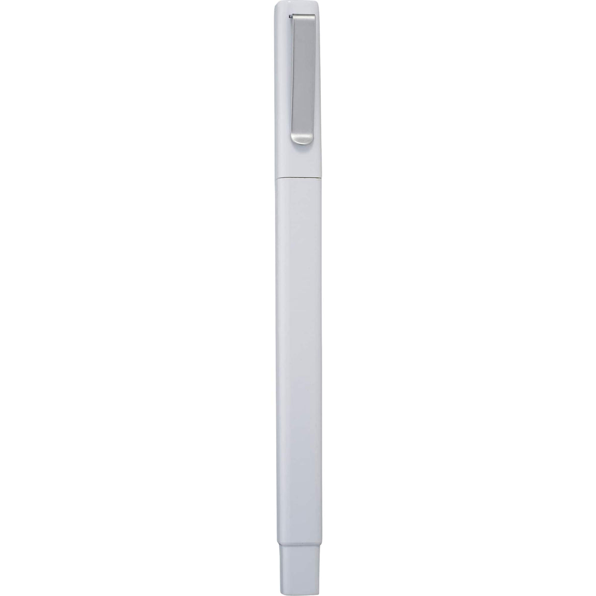 Ambassador Capped Ballpoint Pen with Square Barrel Full Color - White - Front 2
