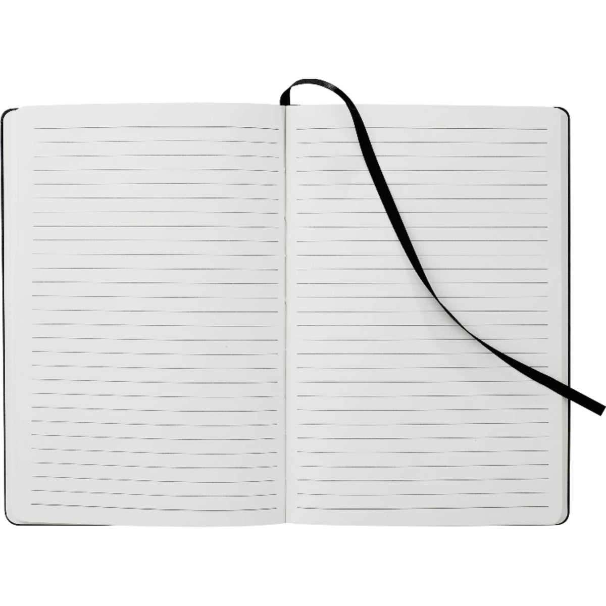 Ambassador Hardcover Journal with Accordion Pocket, 5.5 x 8.5 Inches Debossing - Black - Front 2