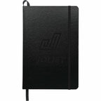Ambassador Hardcover Journal with Accordion Pocket, 5.5 x 8.5 Inches Debossing - Black - Front