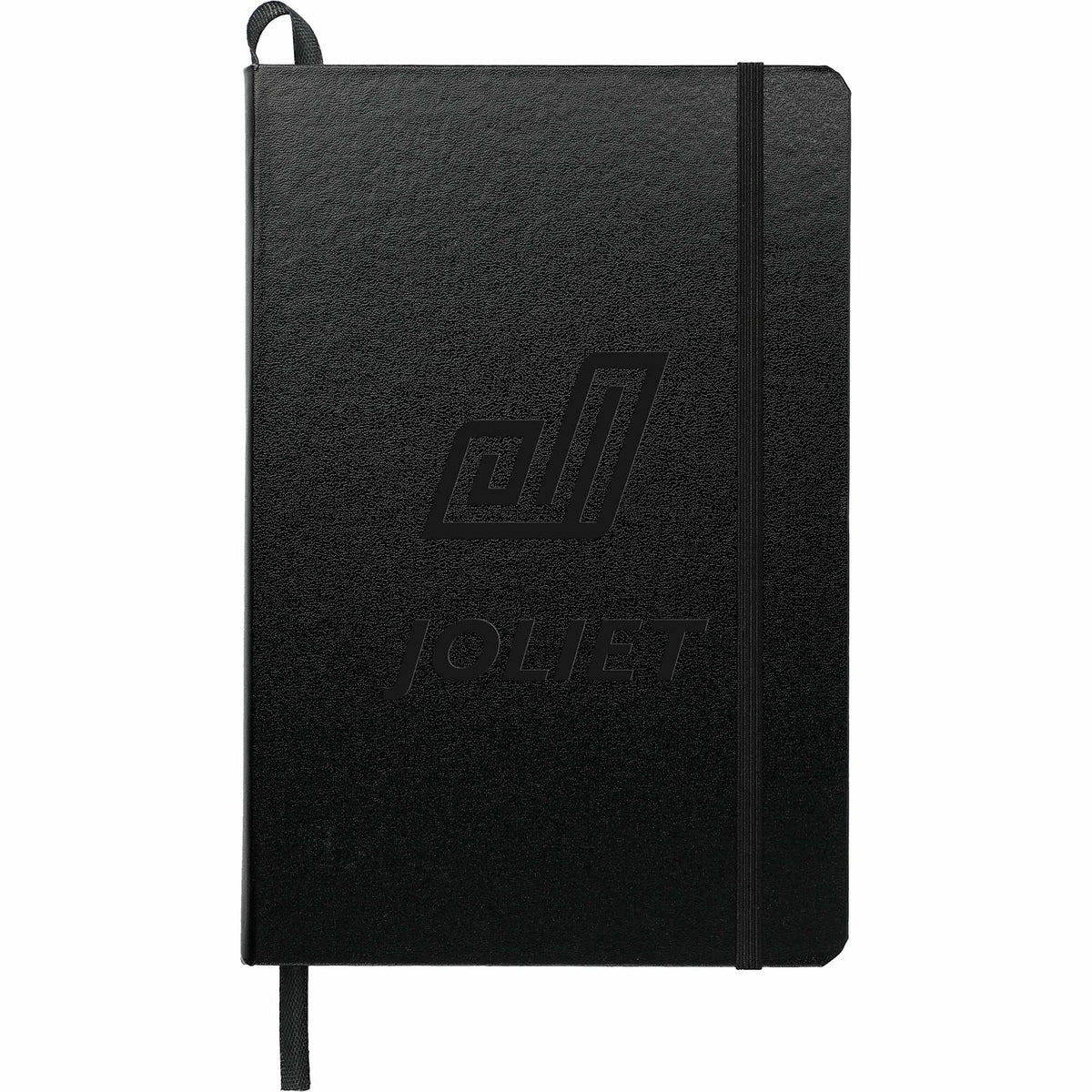 Ambassador Hardcover Journal with Accordion Pocket, 5.5 x 8.5 Inches Debossing - Black - Front