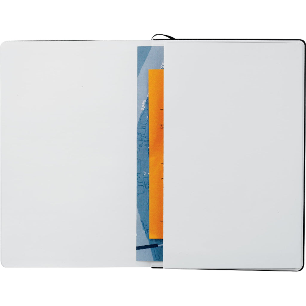 Ambassador Hardcover Journal with Accordion Pocket, 5.5 x 8.5 Inches Debossing - Black - Photo