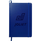 Ambassador Hardcover Journal with Accordion Pocket, 5.5 x 8.5 Inches Debossing - Blue - Front