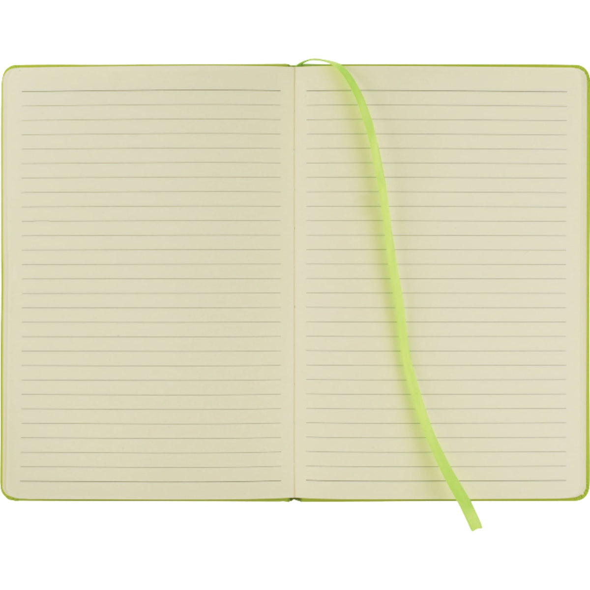 Ambassador Hardcover Journal with Accordion Pocket, 5.5 x 8.5 Inches Debossing - Lime - Front 2
