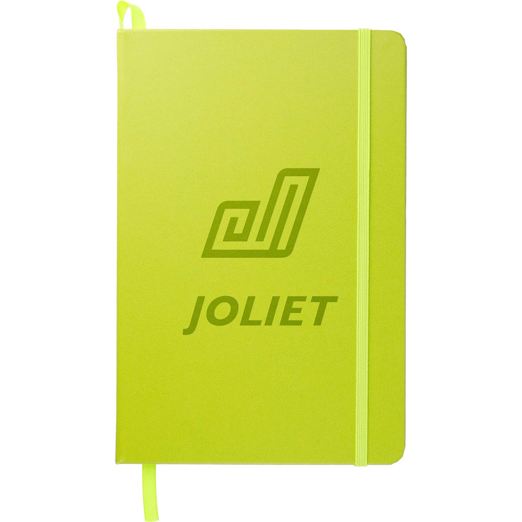 Ambassador Hardcover Journal with Accordion Pocket, 5.5 x 8.5 Inches Debossing - Lime - Front