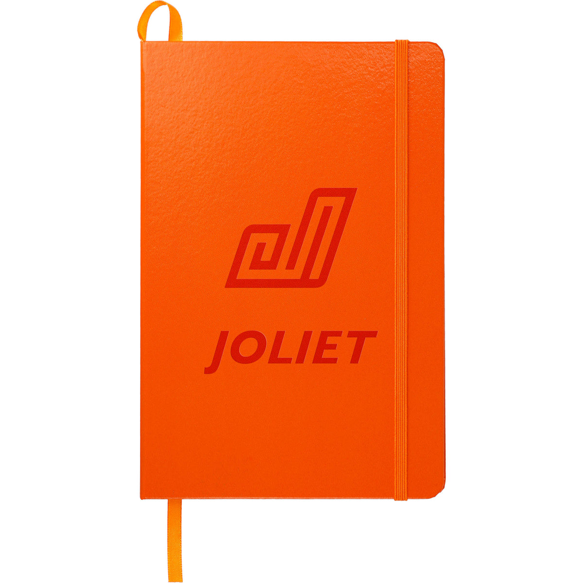 Ambassador Hardcover Journal with Accordion Pocket, 5.5 x 8.5 Inches Debossing - Orange - Front