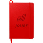 Ambassador Hardcover Journal with Accordion Pocket, 5.5 x 8.5 Inches Debossing - Red - Front