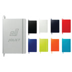 Ambassador Hardcover Journal with Accordion Pocket, 5.5 x 8.5 Inches Debossing - Silver - Front Group