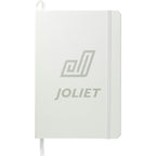 Ambassador Hardcover Journal with Accordion Pocket, 5.5 x 8.5 Inches Debossing - White - Front