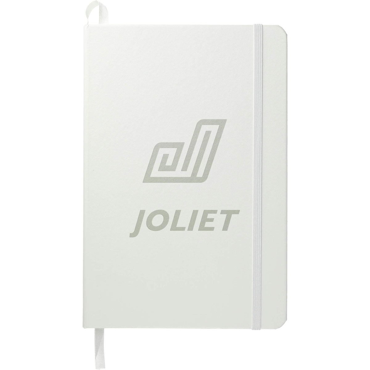 Ambassador Hardcover Journal with Accordion Pocket, 5.5 x 8.5 Inches Debossing - White - Front