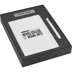 Ambassador Journal, Pen and Power Bank Gift Set Debossing - White - Photo