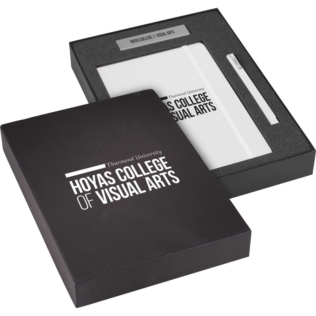 Ambassador Journal, Pen and Power Bank Gift Set - White - Front