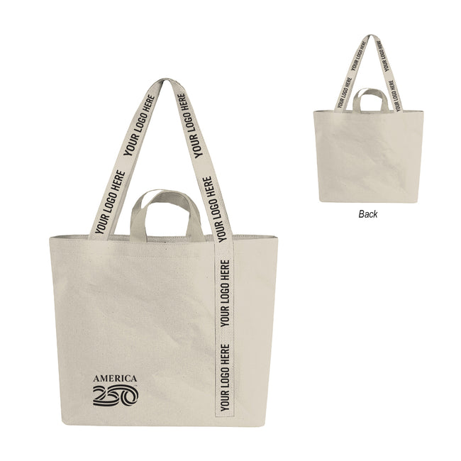 America250 Recycled Mono-Strap Canvas Tote Bag, 14 oz