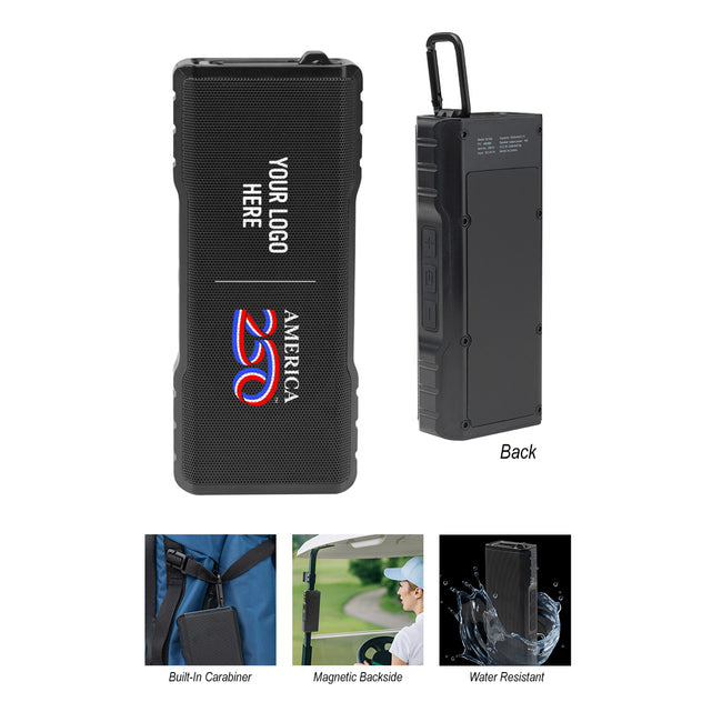 America250 Speaker with a Magnetic Carabiner