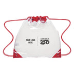America250 Touchdown Drawstring Backpack in Clear EVA - America250™ Touchdown Clear EVA Drawstring Backpack