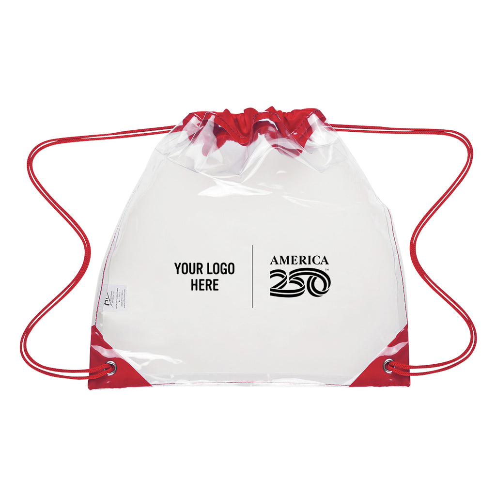America250 Touchdown Drawstring Backpack in Clear EVA