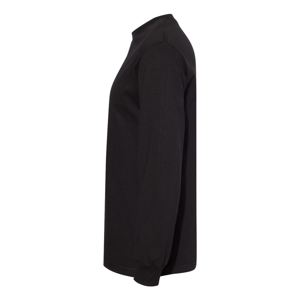 American Apparel Unisex Heavyweight Cotton Long Sleeve Tee - Black - Direct Side