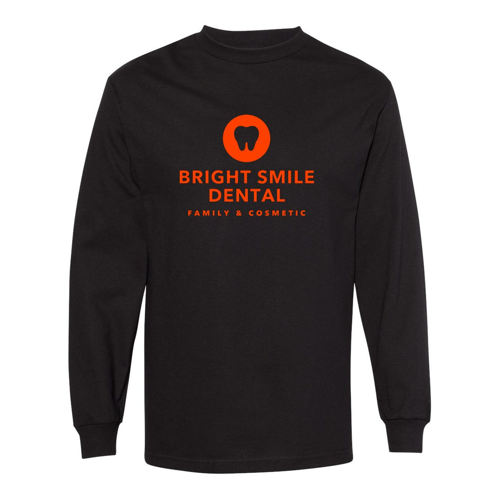 American Apparel Unisex Heavyweight Cotton Long Sleeve Tee - Black - Front