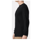 American Apparel Unisex Heavyweight Cotton Long Sleeve Tee - Black - On Model Side