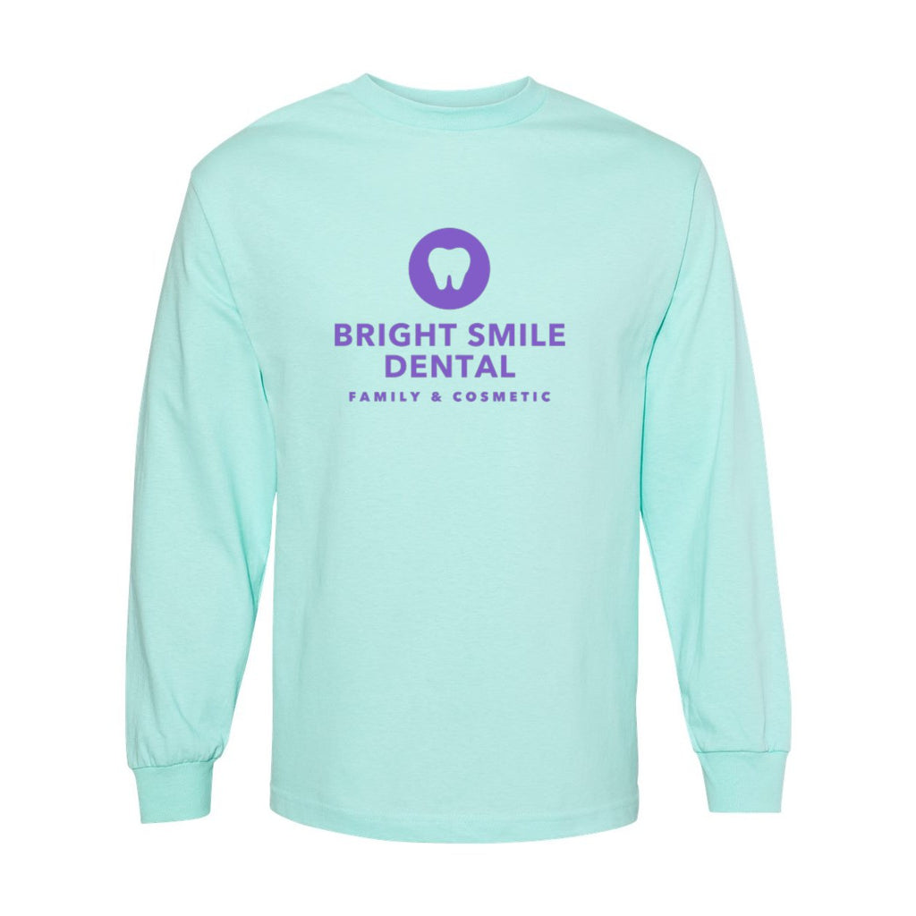 American Apparel Unisex Heavyweight Cotton Long Sleeve Tee - Celadon - Front