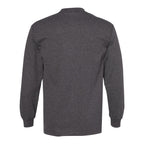 American Apparel Unisex Heavyweight Cotton Long Sleeve Tee - Heather Charcoal - Back
