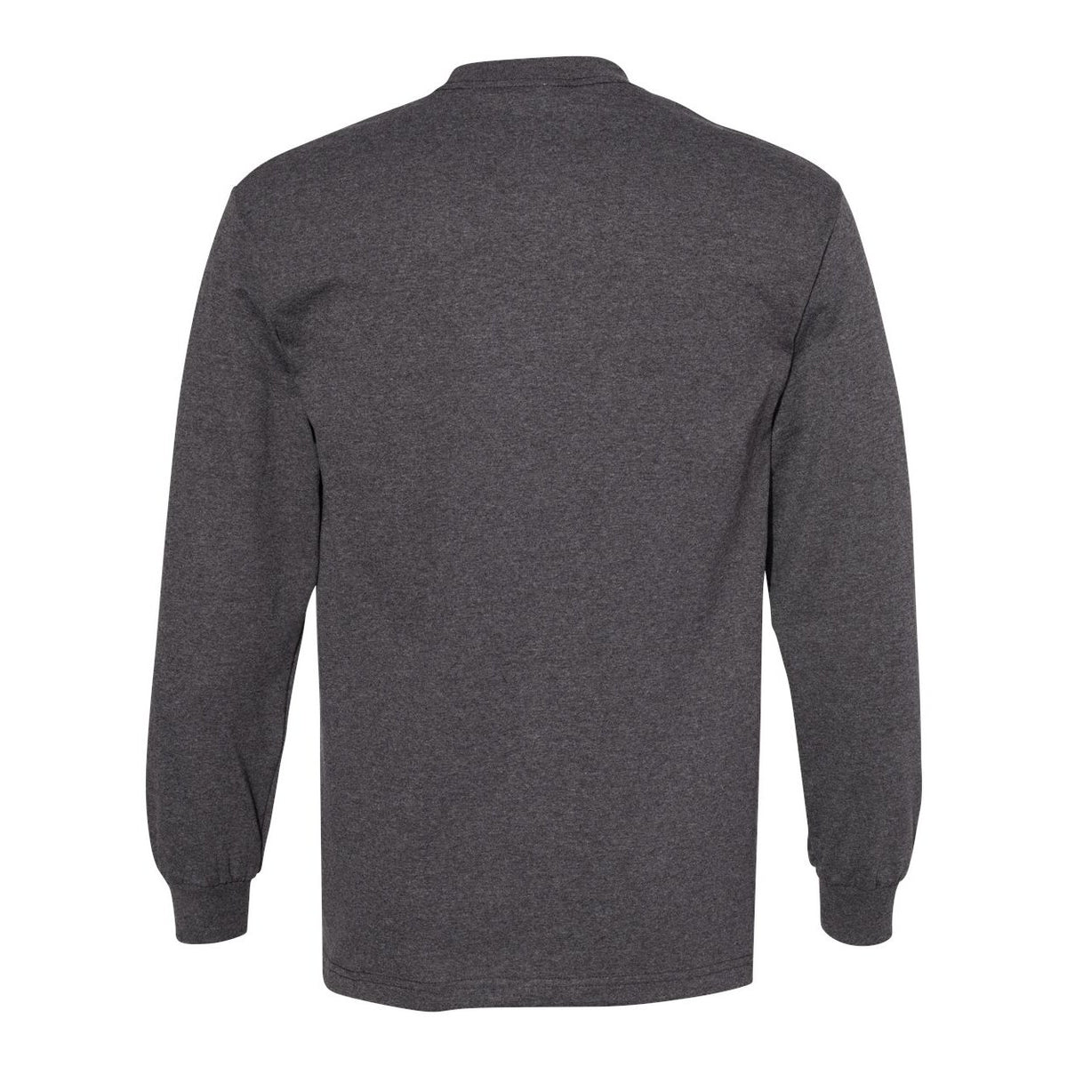 American Apparel Unisex Heavyweight Cotton Long Sleeve Tee - Heather Charcoal - Back