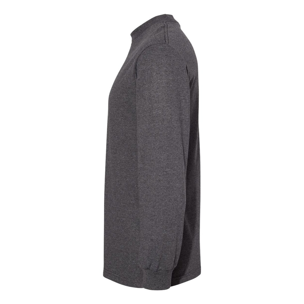 American Apparel Unisex Heavyweight Cotton Long Sleeve Tee - Heather Charcoal - Direct Side