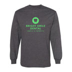 American Apparel Unisex Heavyweight Cotton Long Sleeve Tee - Heather Charcoal - Front