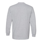 American Apparel Unisex Heavyweight Cotton Long Sleeve Tee - Heather Grey - Back