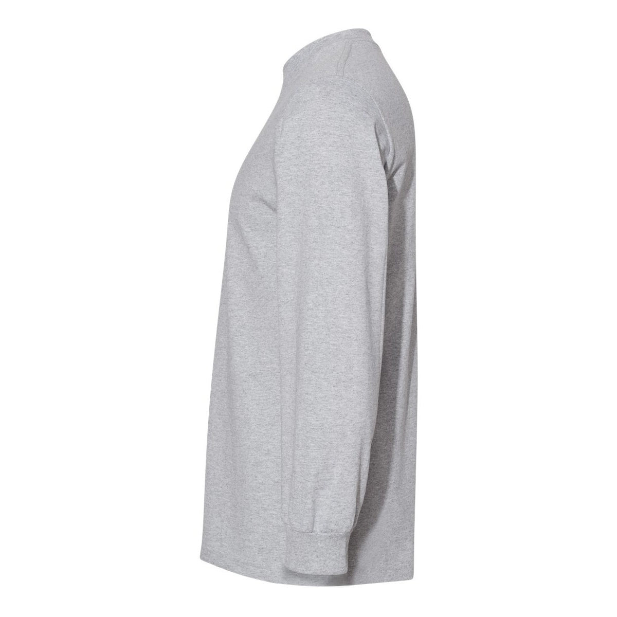 American Apparel Unisex Heavyweight Cotton Long Sleeve Tee - Heather Grey - Direct Side
