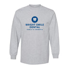 American Apparel Unisex Heavyweight Cotton Long Sleeve Tee - Heather Grey - Front
