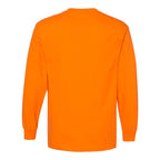 American Apparel Unisex Heavyweight Cotton Long Sleeve Tee - Orange - Back