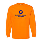 American Apparel Unisex Heavyweight Cotton Long Sleeve Tee - Orange - Front